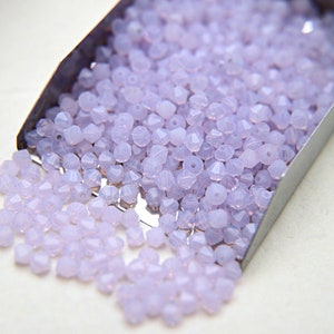4mm Violet Opal Swarovski Bicone Beads