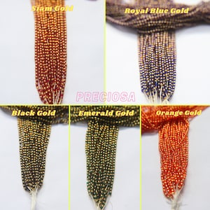 11/0 Czech Seed Bead Hanks Color Transparent Goldline (5 Colors) 45&quot; Full hanks Preciosa Ornella loose beads, mix beads