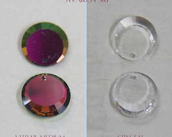 Vintage Swarovski 17mm Crystal Round Crescent, 6210, Jewelry Findings