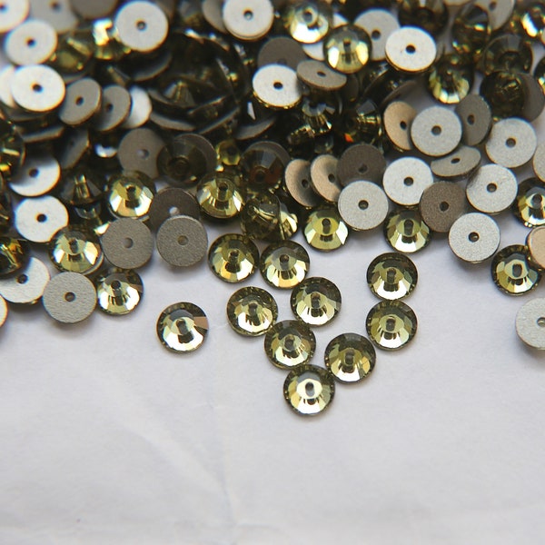 5 MM Swarovski Crystal Khaki 3128 or 3112 or 3000 Lochrose Sew-on STONES 24/72/144/720 Pieces, embroidery materials, wedding decorations