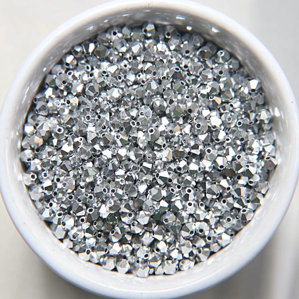 3mm Swarovski Crystal Metallic Crystal Comet Argent Light 2X FC Bicone beads 36/72/144/432/720 Pieces jewelry making, embroidery materials