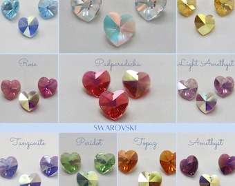 18 MM Swarovski Crystal Heart Pendant Bead, Aurore Boreale (6202)