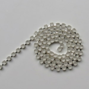 6 SS Rhinestone Chain Vintage Glass Crystal Frosted Silver Plated 2mm 1/2/5/15 Meters Wedding Bridal Supplies|Jewelry Making|Decoration