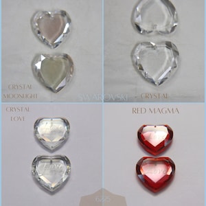 28 MM Swarovski Crystal Heart Pendant Beads 6225 Crystal drops in (5 Colours) vintage findings, jewelry making