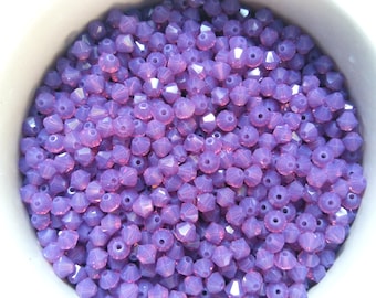4mm Cyclamen Opal Swarovski Bicone Beads 36/72/144/432/720 Pieces (249) jewelry supplies, vintage findings, embroidery materials