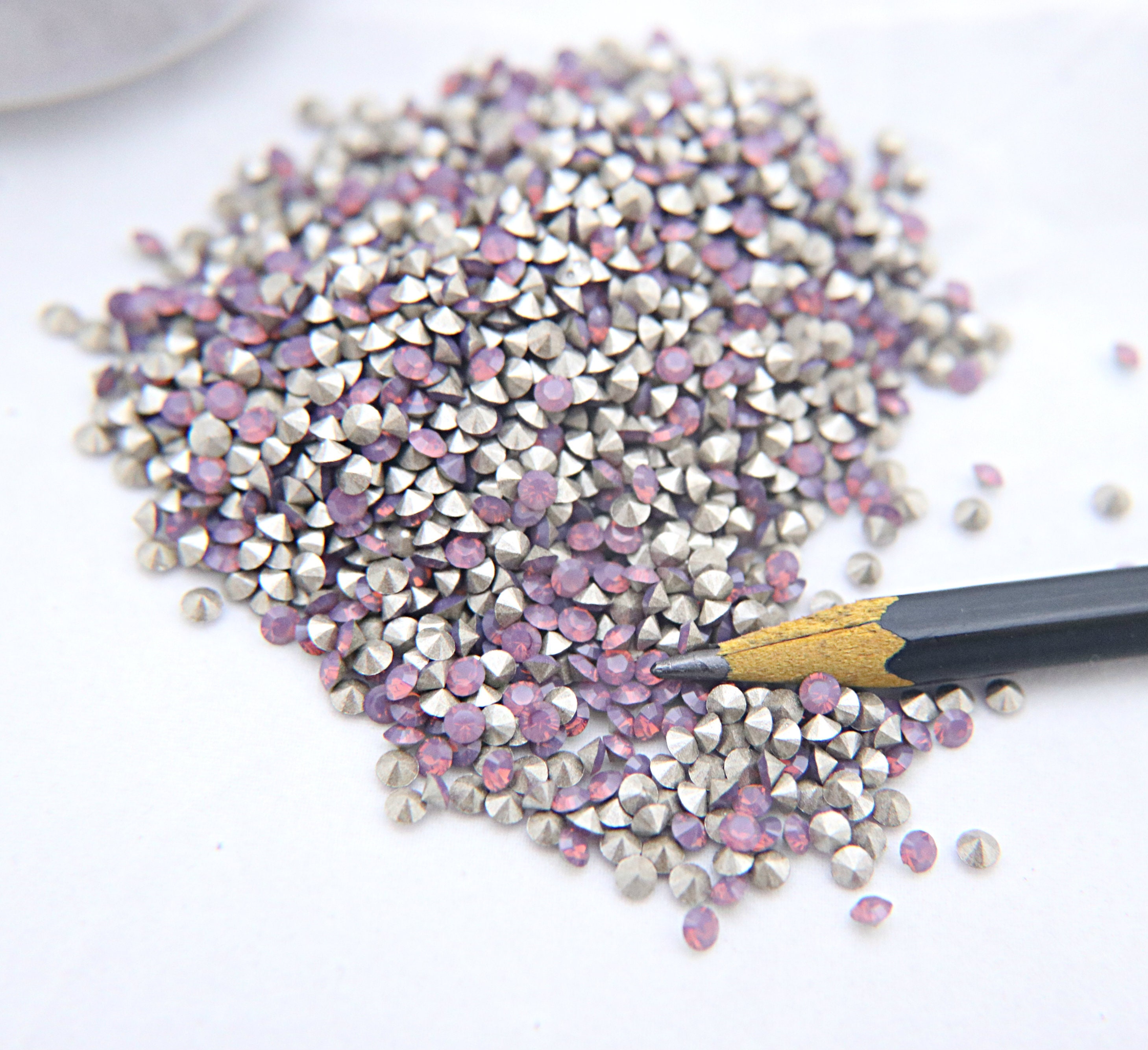 100 Perles Facettées Bohème 3 Mm Cyclamen Opal - Marque Preciosa, Fabriqué En France