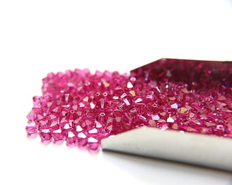 Cuentas bicónicas de cristal Swarovski fucsia de 2,5 mm para la fabricación de joyas