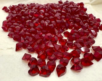 Vintage Swarovski Heart Rhinestones, 6.6mm Siam Unfoiled Crystals (4800)