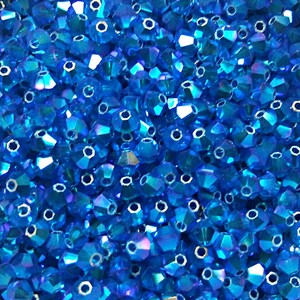 Swarovski Capri Blue 2X AB Bicone Beads (3/4mm), Jewelry Making