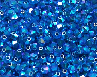 Cuentas bicónicas Swarovski Capri Blue 2X AB (3/4 mm), para bisutería