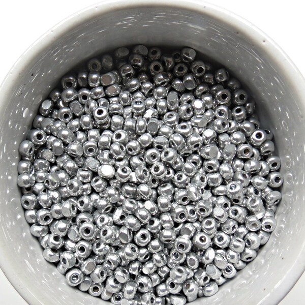 6/0 Charlotte Cut Beads Metallic Aluminium Silver 10/20/50/250/500 Grams glass beads, jewelry supply, vintage findings, craft supply