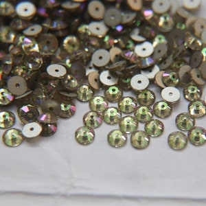 5 MM Swarovski  Crystal Luminous Green 3128 or 3112 or 3000 Lochrose Sew-on STONES 24/72/144/720 Pieces, embroidery materials, wedding
