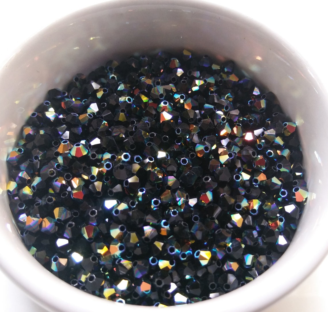 Swarovski 4mm Jet AB Bicones Beads 36/72/144/432/720 Pieces Etsy