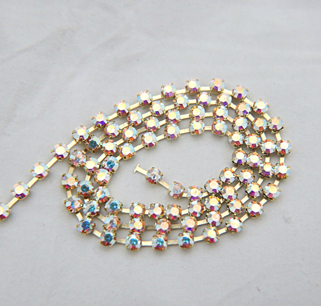 12SS Swarovski Rhinestone Chain in Crystal AB 3mm 0.5/1/2/5 Meters ...