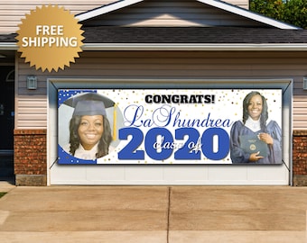 Class of 2020 Banner Printed Custom Banner Grad Photo Banner Congrats Grad Personalized Party Banners Graduation Banner Photo banner