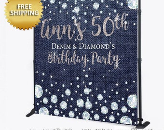 Denim Diamond Banner Etsy
