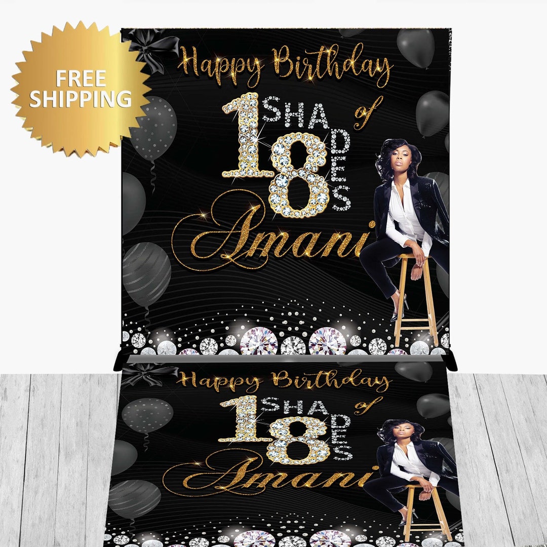 Party Backdrop Sticker Floor Decal Sticker and Backdrop Custom Sticker Birthday Backdrop 18th ...