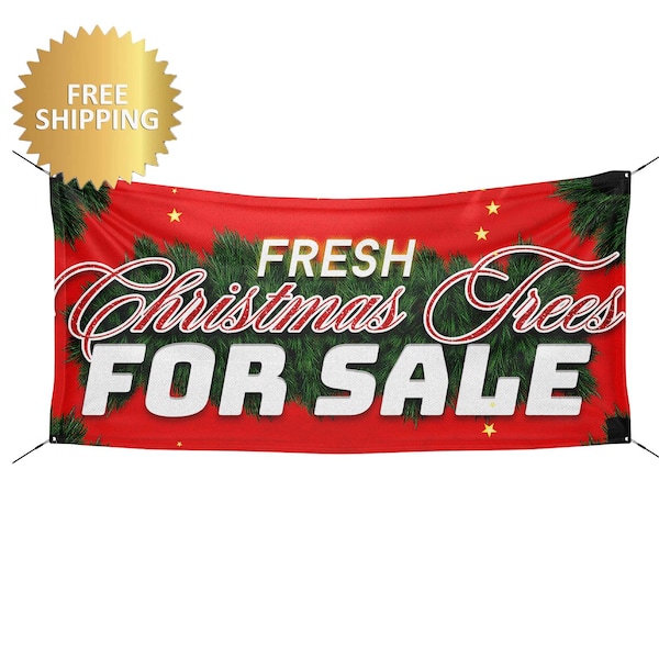 Fresh Cut Christmas Tree Sign Etsy
