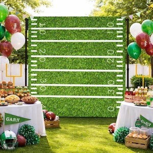 Football field Photo Backdrop Sports Step and Repeat Touchdown Banner 1st Down Photo Sign Custom Printed Sign Team Boy Team Girl banner