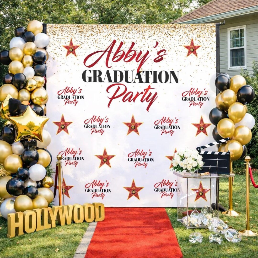 Graduation Backdrop Custom Step and Repeat Prom Photo Banner Prom Party ...