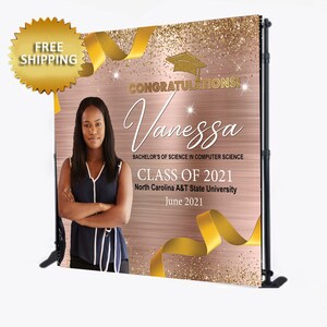Graduation backdrop, Rose gold backdrop, Graduation step and repeat, rose gold step and repeat, Class of 2021 backdrop, Class of 2021 step
