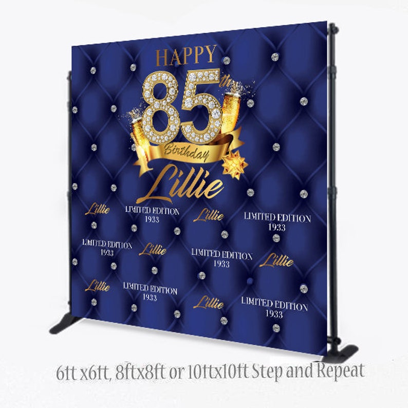Tufted Backdrop Birthday Backdrop Photo Props Royal Blue backdrop 50th Birthday Step and Repeat Photo Booth Step and Repeat Backdrop