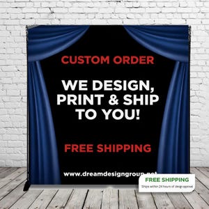 Custom Backdrop Custom 8x8 FEET Photo Booth Step and Repeat Birthday Photo Backdrop Birthday banner Sweet 16 backdrop step 50th Printed Sign