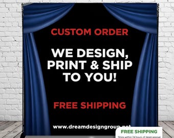 Custom Backdrop Custom 8x8 FEET Photo Booth Step and Repeat Birthday Photo Backdrop Birthday banner Sweet 16 backdrop step 50th Printed Sign