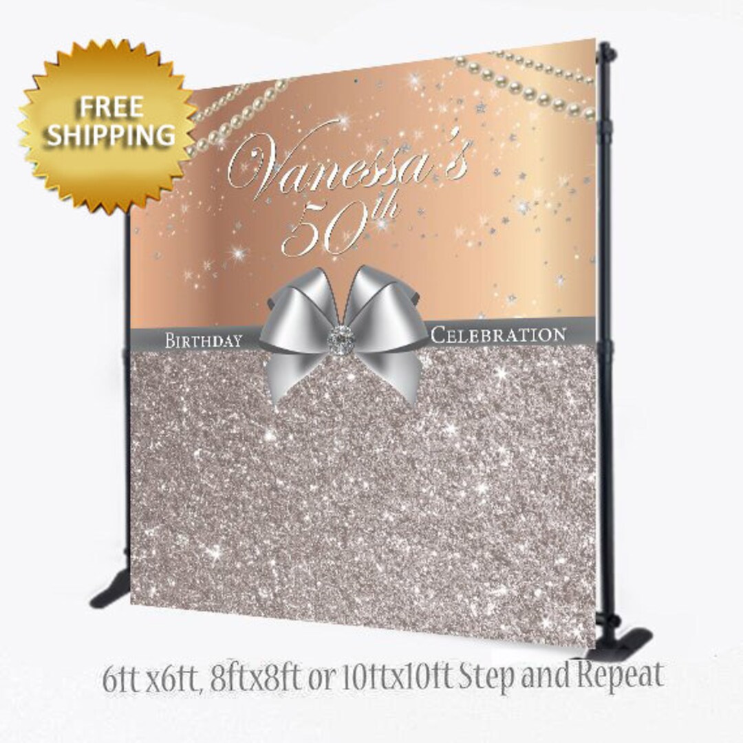Rose Gold Photo Booth Backdrop, Rose Gold Step and Repeat,step and