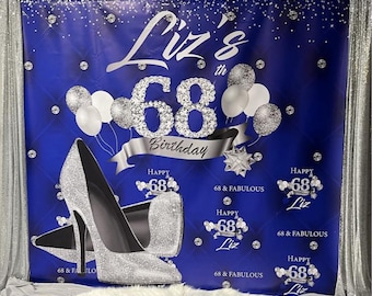50th Birthday Backdrop Birthday Personalized banner Printed Birthday step and repeat 50th birthday backdrop 40 backdrop Birthday Party Decor