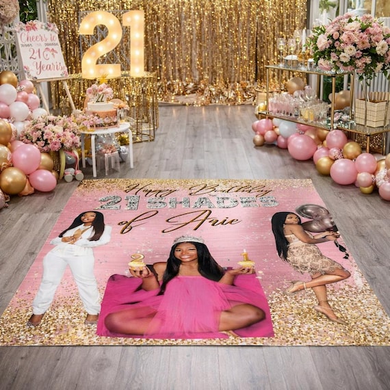 Floor Decal sticker Removable sticker Removable vinyl sticker Floor Sticker Birthday backdrop Birthday decal, sweet 16, Custom Decal