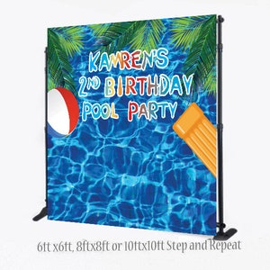 Summer Back Drop, Pool Party Step and Repeat, Pool Party Photo Booth backdrop, Birthday backdrop, Pool Party photo booth backdrop