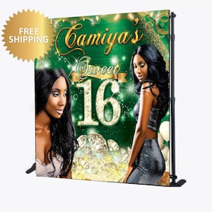 Birthday photo backdrop, Photo step and repeat, Sweet 16 backdrop, Sweet 16 step and repeat, Birthday step and repeat,  backdrop