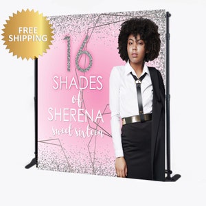 Birthday backdrop, Birthday Step and Repeat, Sweet 16 Backdrop, Photo backdrop, Photo step and repeat, backdrop photo, Custom photo backdrop