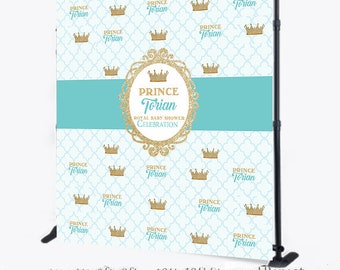 Prince photo booth Printable Backdrop Custom 8X8 Photo Booth backdrop,Turquoise Step and Repeat Prom filter Royal Prince Step and Repeat