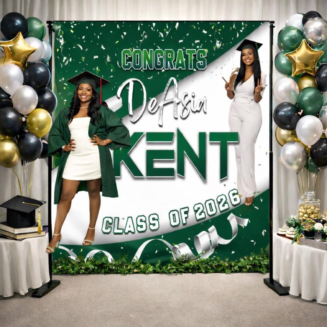 Custom Graduation Photo Backdrop Grad Step and Repeat Class of 2026 ...
