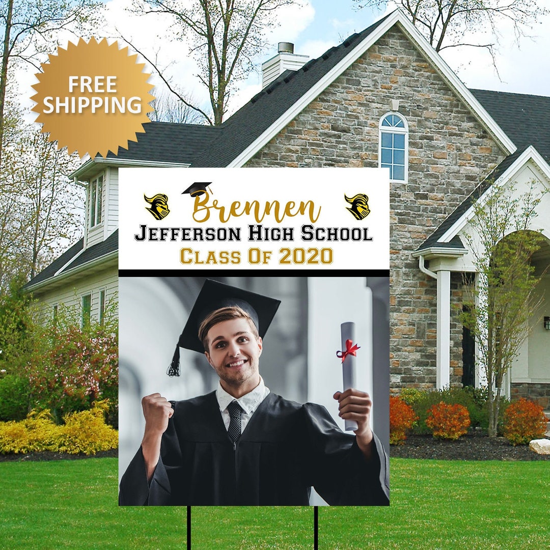 Graduation Yard Sign Graduation Photo Yard Sign Class of 2020 ...
