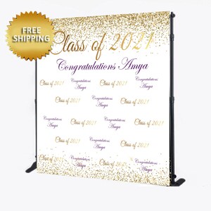 Class of 2021 backdrop, Graduation backdrop, Graduation step and repeat,  Gold and white backdrop, Class of 2021 step repeat, Grad backdrop