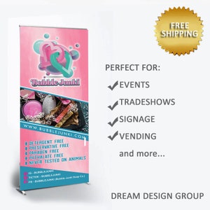 Pop up shop banner, Pop up retractable banner, Custom Roll Up Banner Stand, Trade show banner,  Retractable banner, Social media logo banner