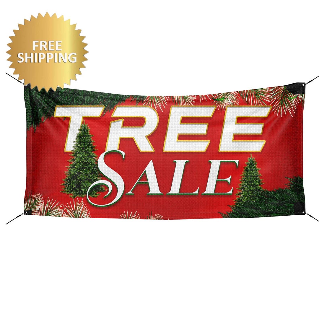 Christmas Trees Sold Here Banner, Christmas Tree for Sale Sign, Christmas Trees Banner