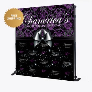 Birthday backdrop, Custom backdrop, Birthday Step and Repeat, birthday banner, birthday banner, 40th backdrop, photo backdrop