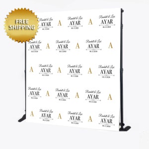 Wedding Backdrop, Logo Backdrop, Wedding banner, Wedding sign, Engagement backdrop, 50th backdrop, happily ever after backdrop