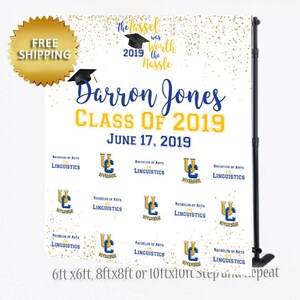Custom 8X8 Photo Booth backdrop, Graduation Backdrop, Graduation Step and Repeat, custom Step and Repeat, Printable Backdrop, Prom backdrop