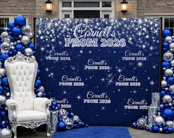 Custom Prom Backdrop, Prom step and repeat, Champagne Party Step and Repeat, Custom Printed Prom sign, Photo Prom Boards Class of 2026