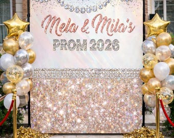 Prom Photo Backdrop Prom Send Off Step and Repeat Champagne Party banner Graduation Banner Prom decor custom Photo Sign Personalized sign