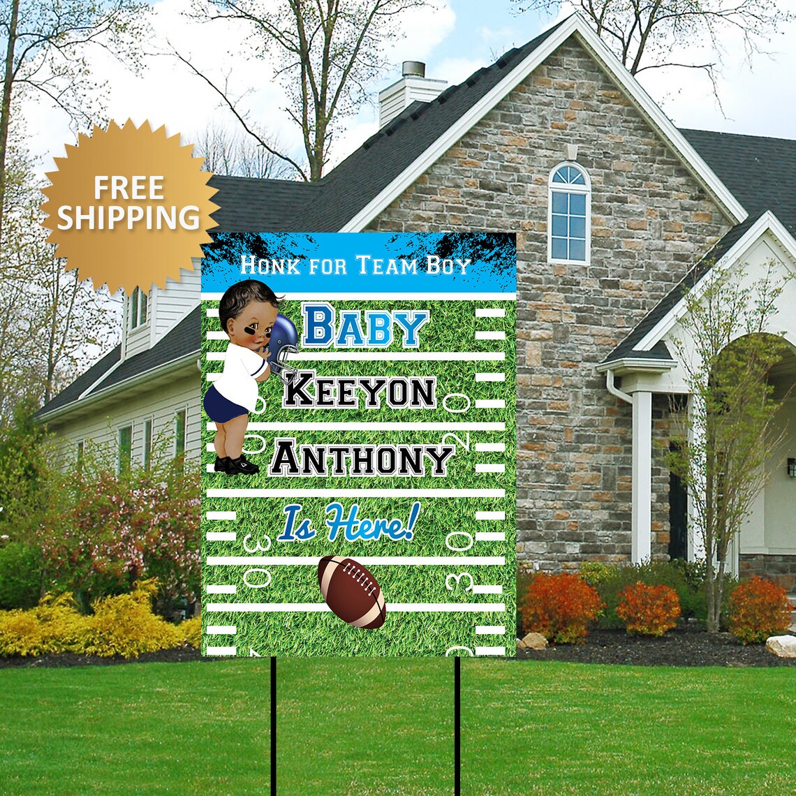 Home Baby Yard Sign Team Boy lawn Sign Baby Shower Etsy