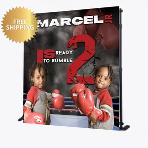 Boxing backdrop, Boxing banner, Photo backdrop, 2nd Birthday backdrop, Birthday backdrop, Photo step and repeat, Birthday banner,Boxing sign