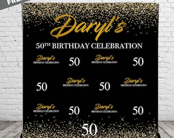 Custom Birthday Backdrop Photo Step and Repeat 40th banner Personalized Sign Birthday Welcome Sign Milestone Gift ideas Custom Photo Banner