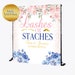 Aperturee Floral Lashes Or Staches Round Gender Reveal Backdrop