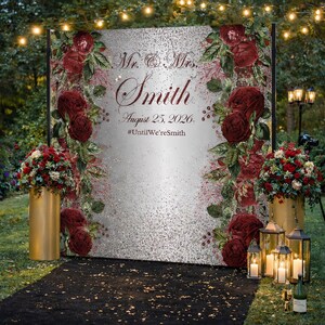 Wedding Photo Step and Repeat Bridal Shower Engagement Photo Sign Anniversary banner Custom Printed Sign Personalized photo banner